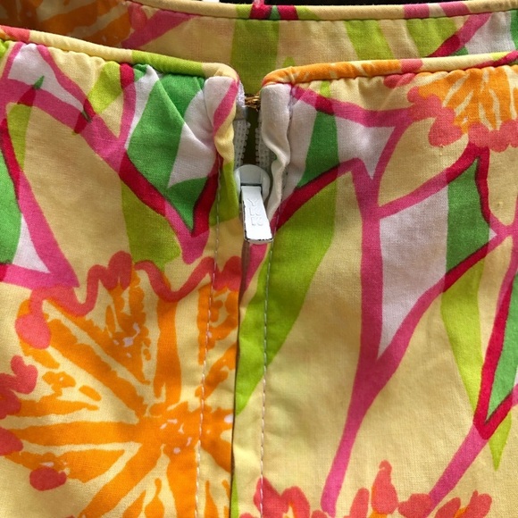 LILLY PULITZER YELLOW FLORAL STRAPLESS DRESS - Picture 4 of 4